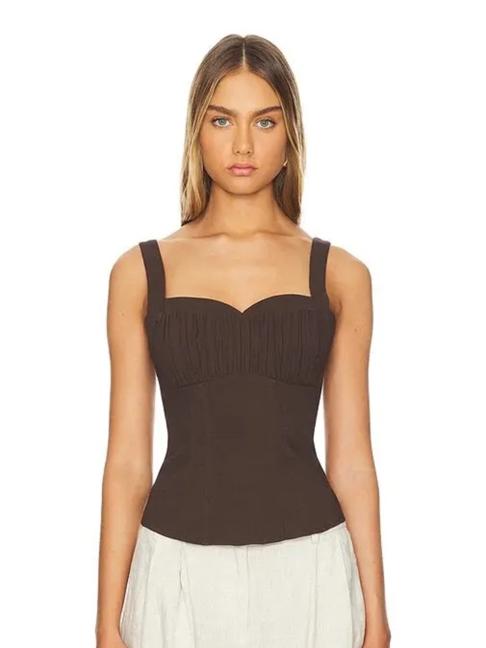 Free People Sasha Corset Tank in Brown - M